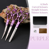 Fenice 6.5 Inch Dog Grooming Scissors Set, Straight, Curved & Thinning