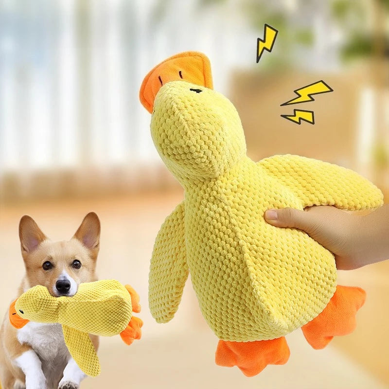 Plush Sleeping Duck Dog Toy with Duck Sound