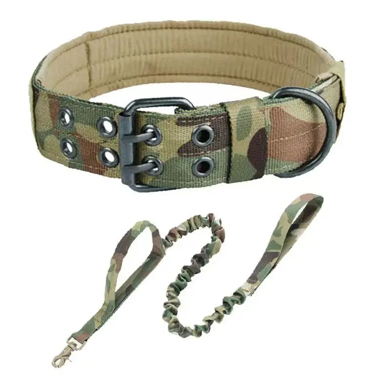 Tactical Dog Collar and Leash Set for Strong Medium Large Dogs