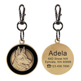 Personalized Dog Breed ID Tag with Engraved Name and Address