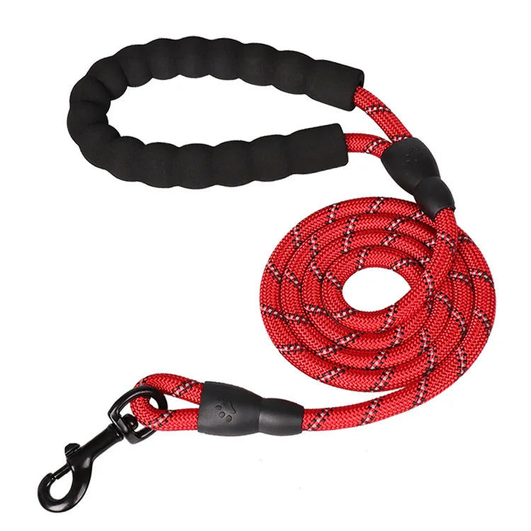 Reflective Rope Dog Leash with Padded Handle, 4 to 10 ft