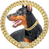Gold Chain Dog Collar, Stainless Steel Pet Necklace