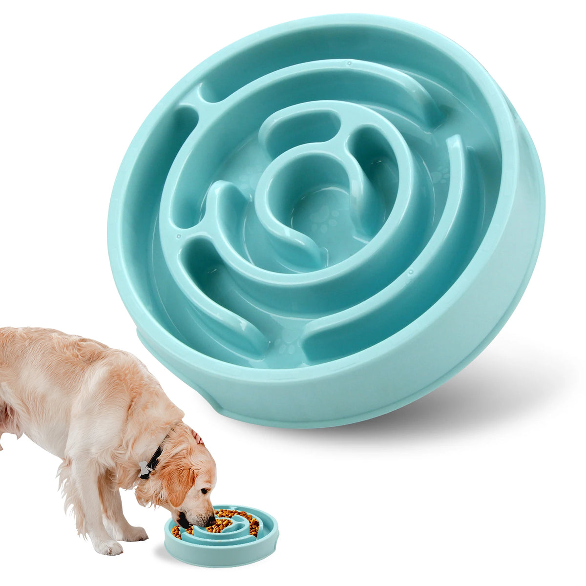 Dog Slow Feeder Bowl with Maze Design and Non-Slip Base