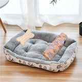Plush Rectangle Dog Bed with Raised Sides in Candy Colors