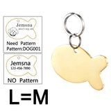 Engraved Dog ID Tag, Two-Sided Stainless Steel Name Tag