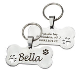 Personalized Dog ID Tag, Engraved Stainless Steel Bone