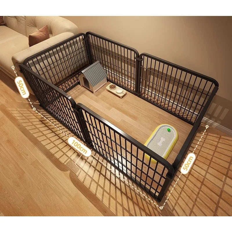Indoor Dog Playpen with Self-Locking Gate for Small & Medium Dogs