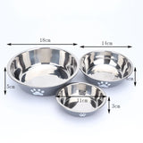 Stainless Steel Dog Bowl with Paw Print and Non-Slip Base