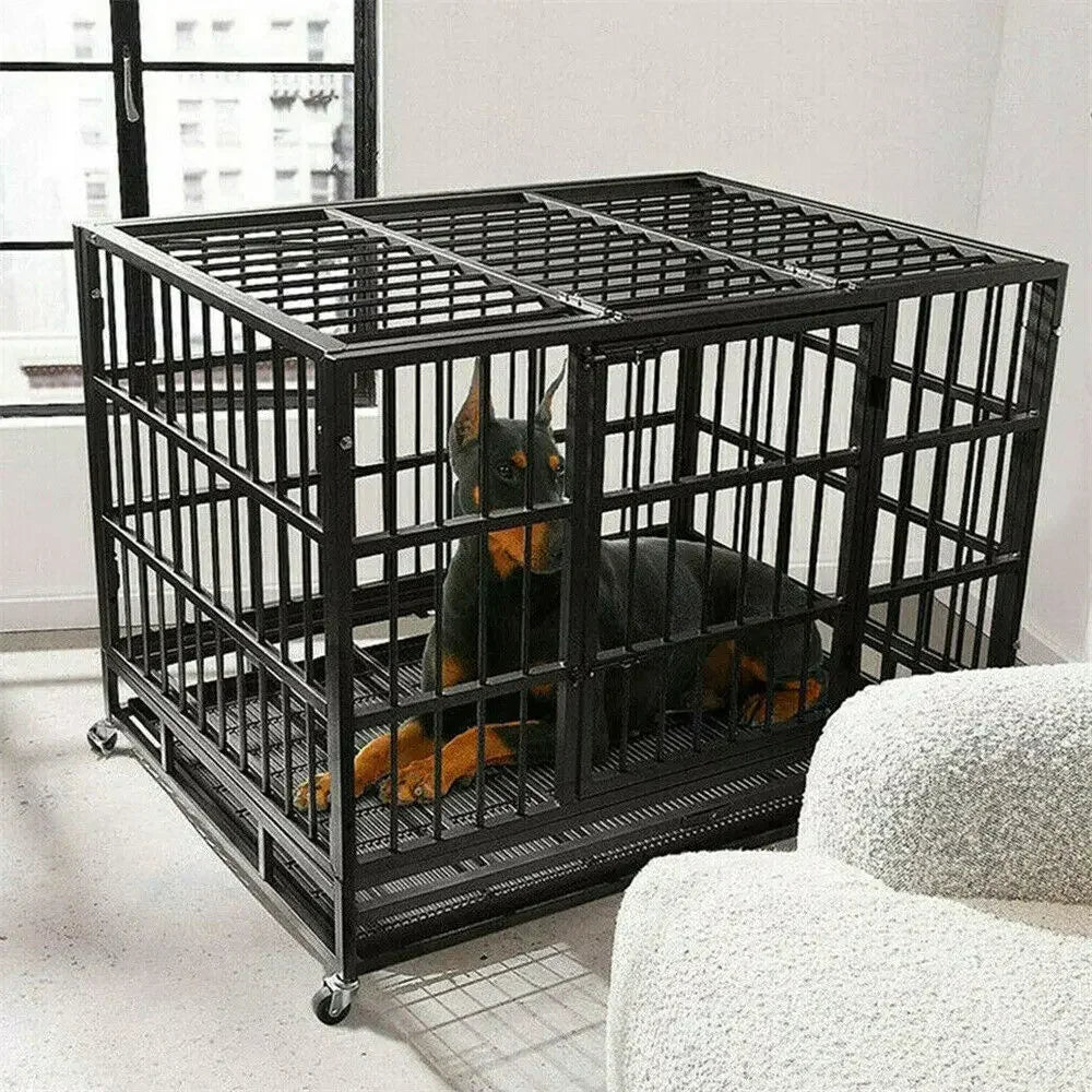 Heavy Duty Metal Dog Kennel in 15 Sizes for Small to Large Dogs