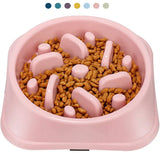 Anti-Gulping Puzzle Dog Bowl with Four Non-Slip Pads, Slow Feeder