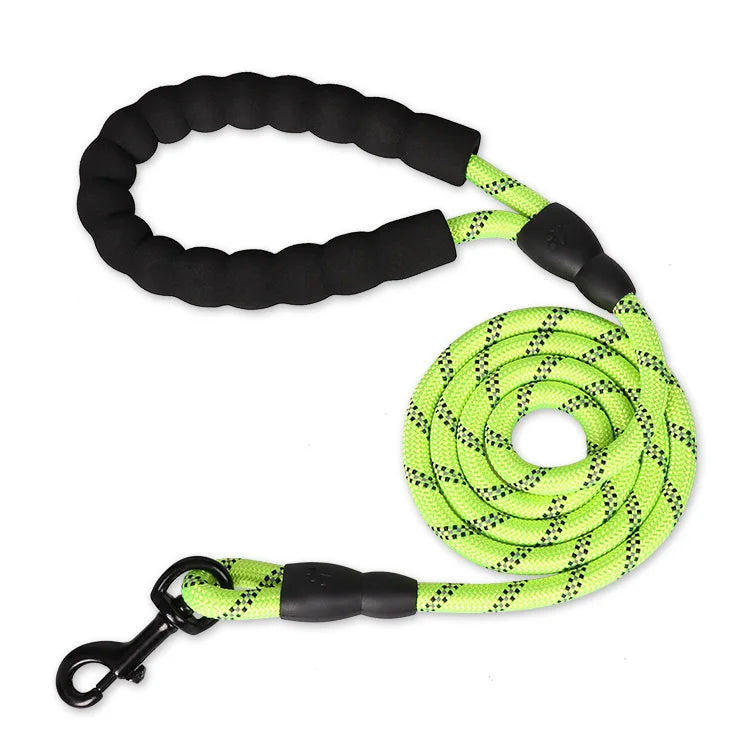 Reflective Rope Dog Leash with Padded Handle, 4 to 10 ft