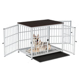 Furniture Style Dog Crate End Table with Removable Tray