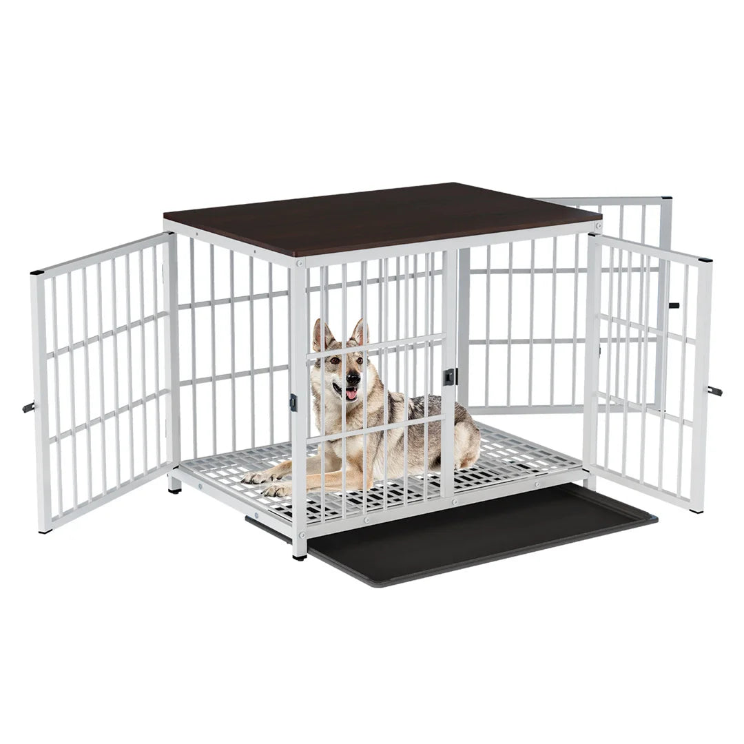 Furniture Style Dog Crate End Table with Removable Tray