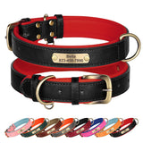 Custom Engraved PU Leather Dog Collar with Name and Phone Number