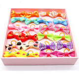 Dog Hair Bows with Rubber Bands, Mixed Colors, 10 to 30 Pack