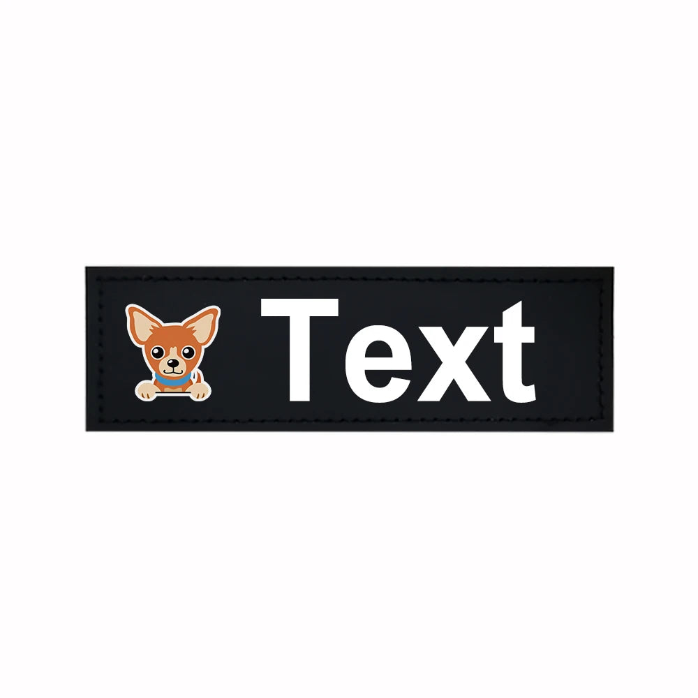 Custom Dog Harness Patches with Name and Phone Number, Set of 2