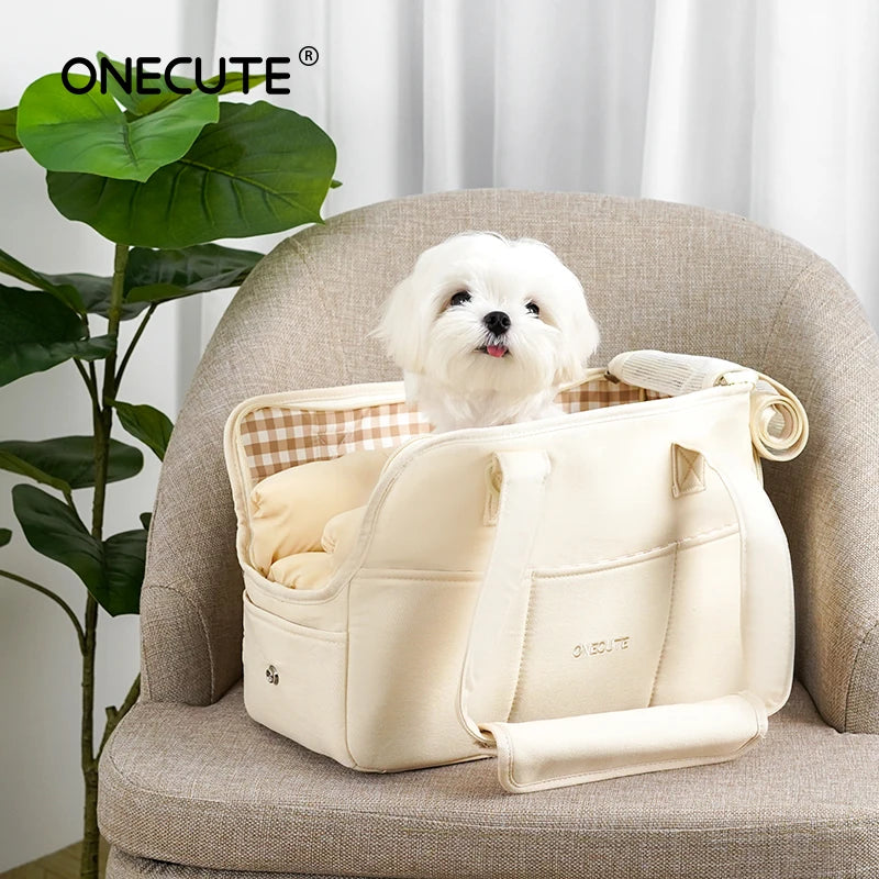 Small Dog Carrier Tote, Cotton Shoulder Bag for Chihuahuas and Yorkies