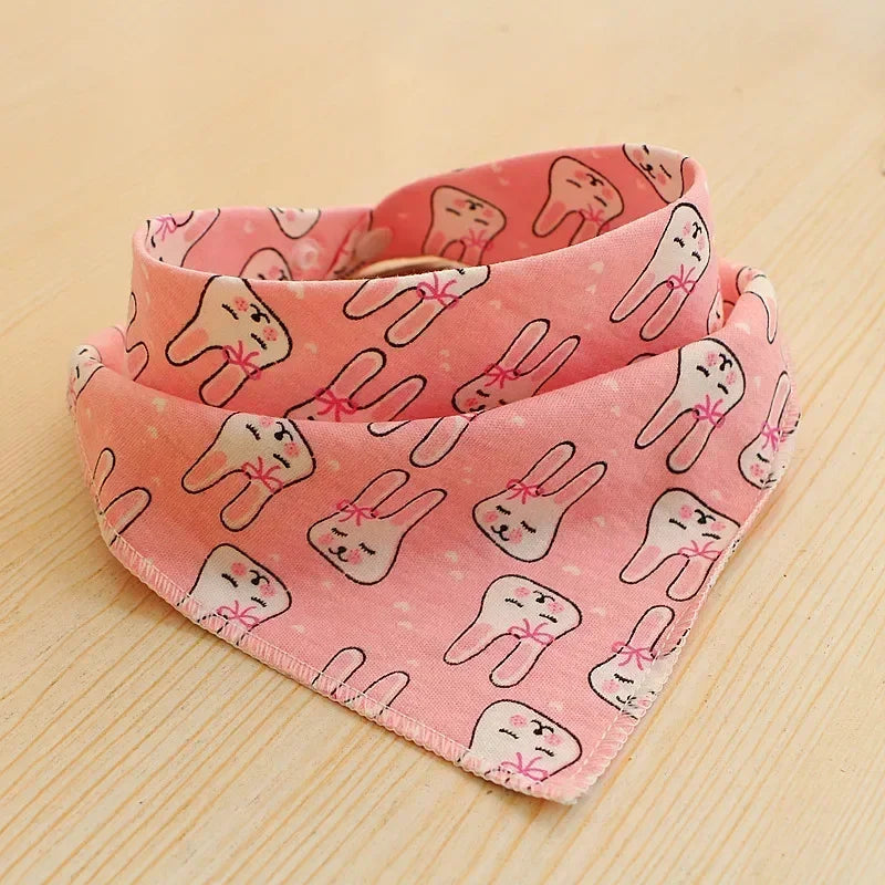 Cute Printed Dog Bandana, Soft Cotton Kerchief for Dogs and Cats