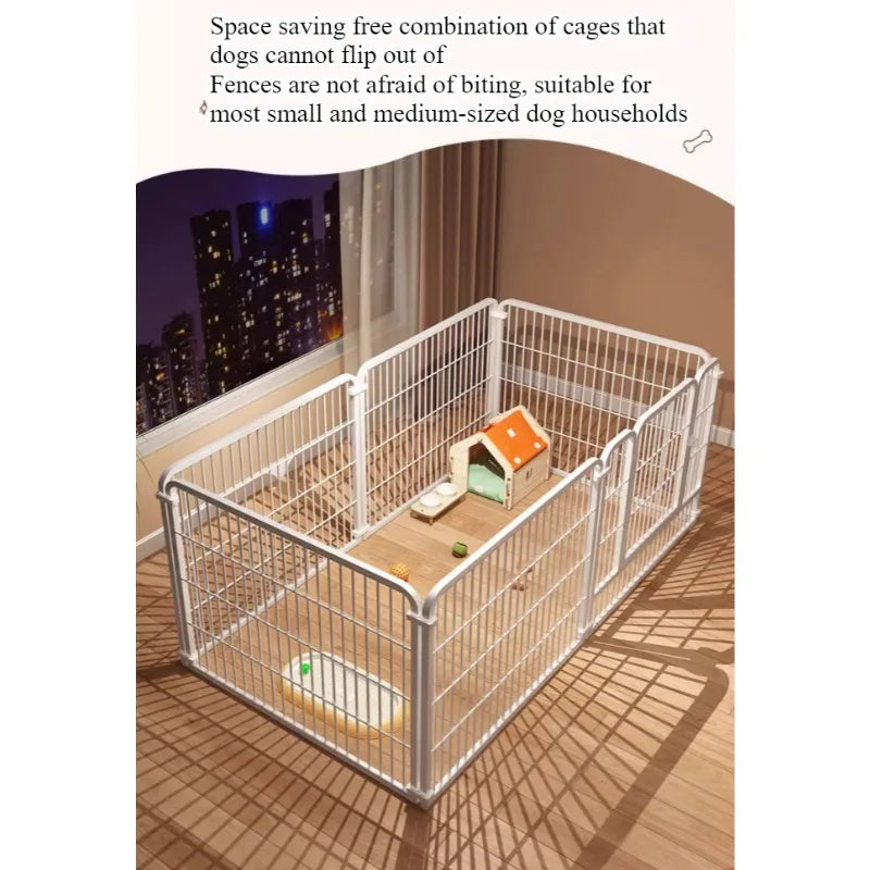 Indoor Dog Playpen with Self-Locking Gate for Small & Medium Dogs