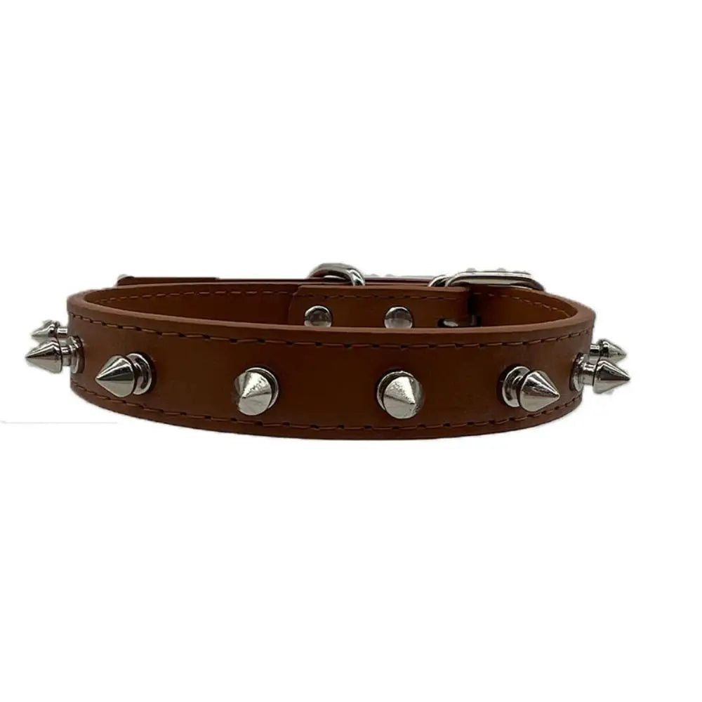 Spiked Studded Dog Collar in PU Leather for Dogs