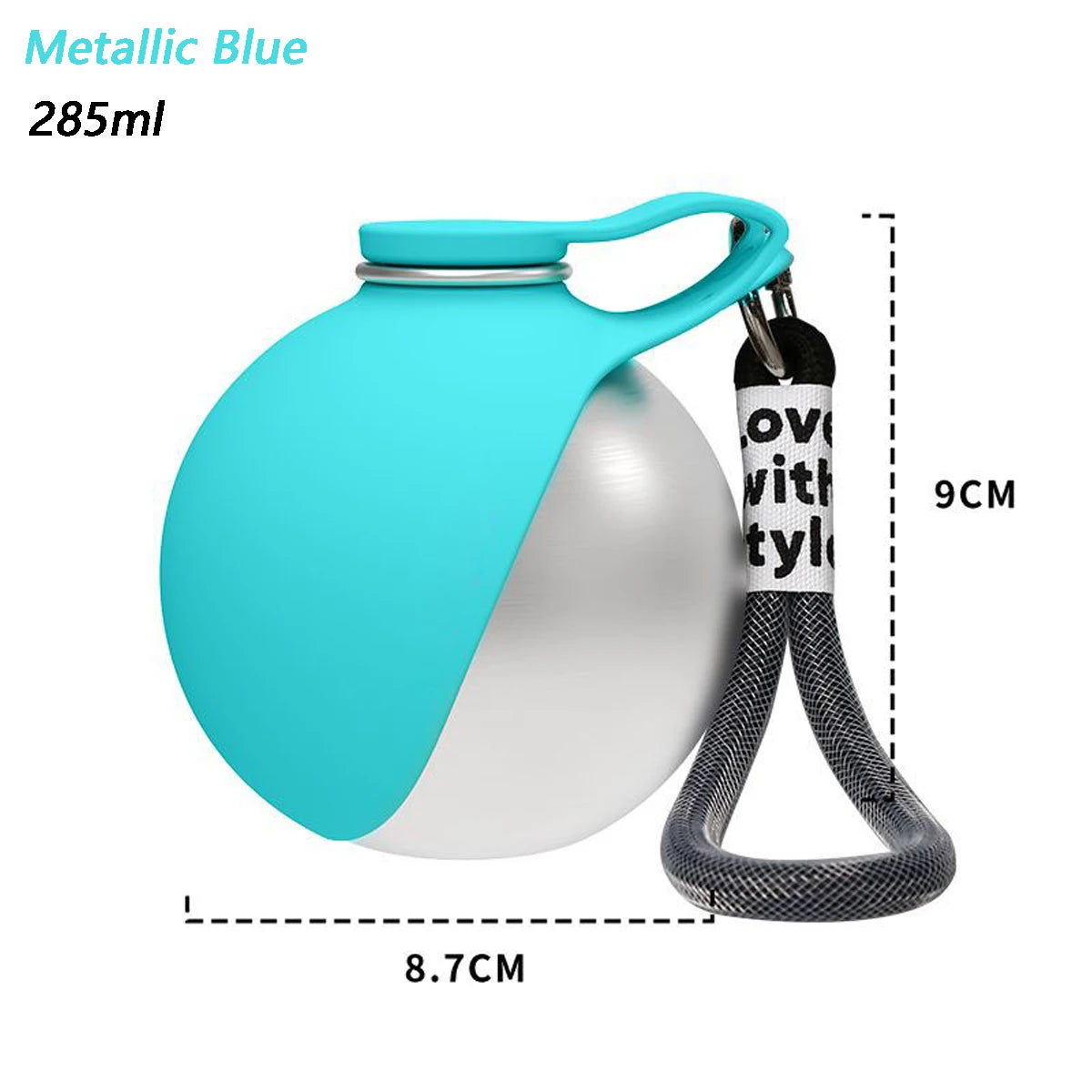 Portable Dog Water Bottle with Fold-Out Silicone Bowl, 9.6 oz