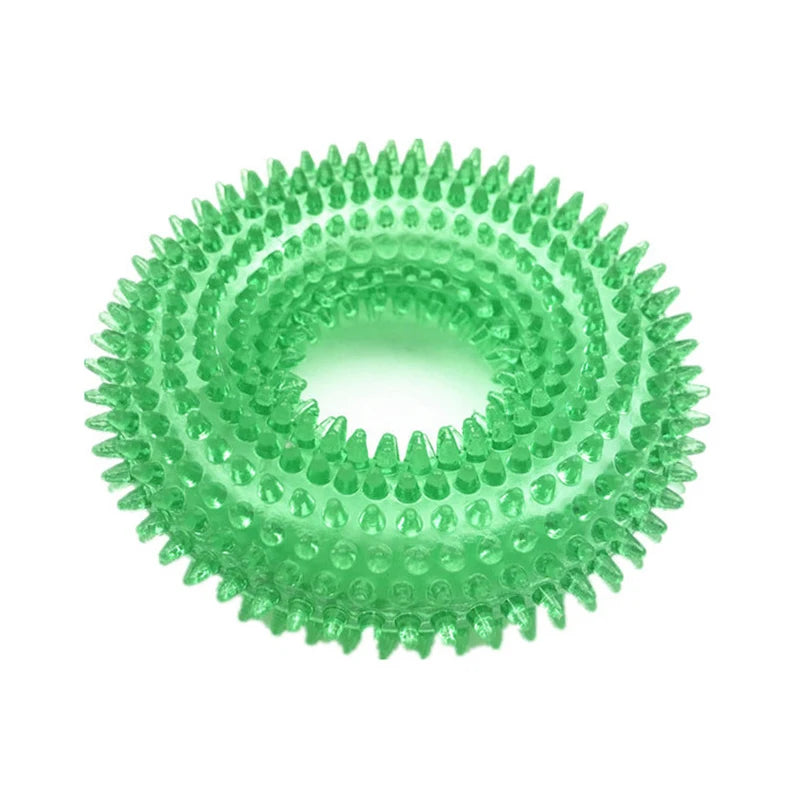 Squeaky Spiky Ring Chew Toy for Dogs and Puppies