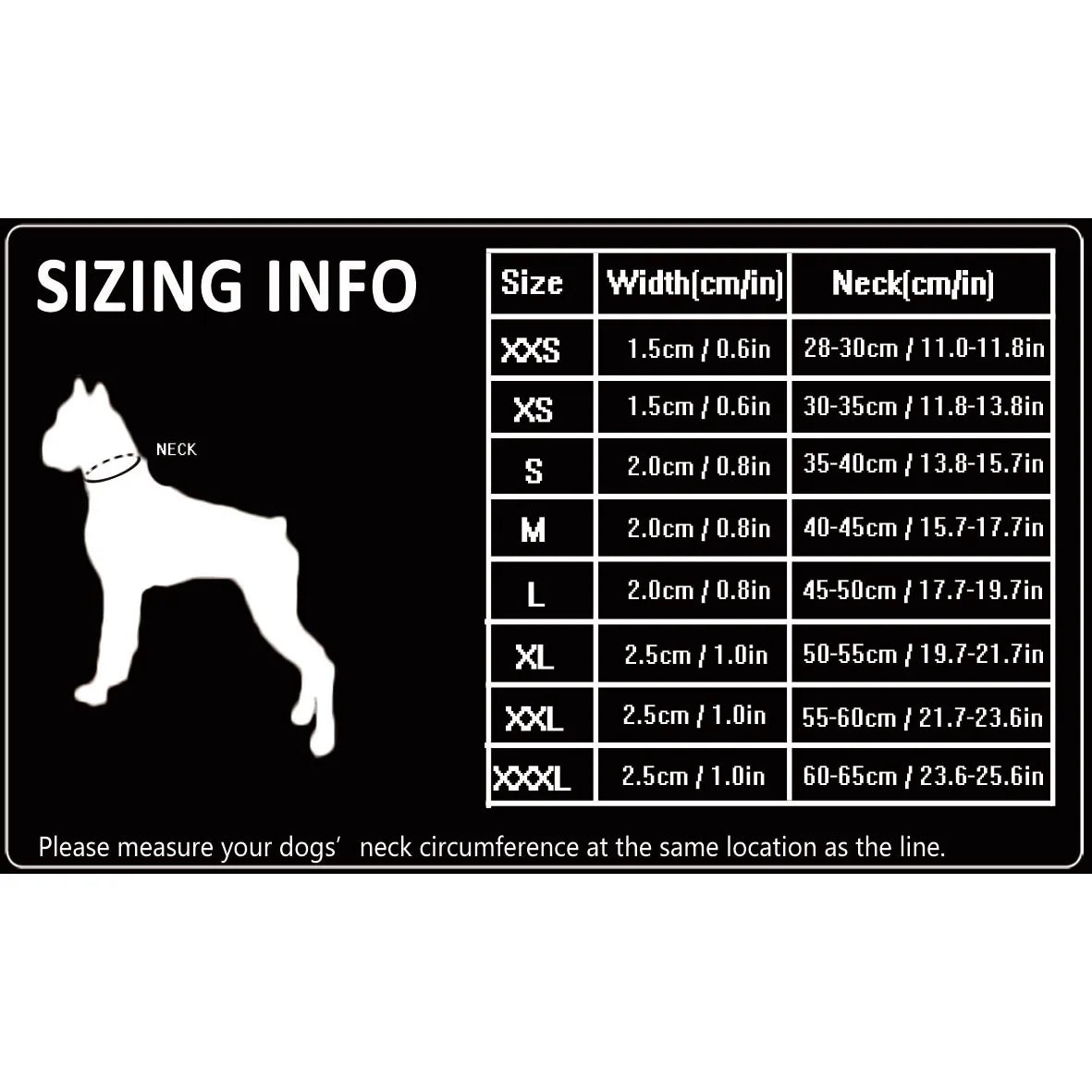 Adjustable Padded Dog Collar with Quick Release Buckle, XXS to 3XL