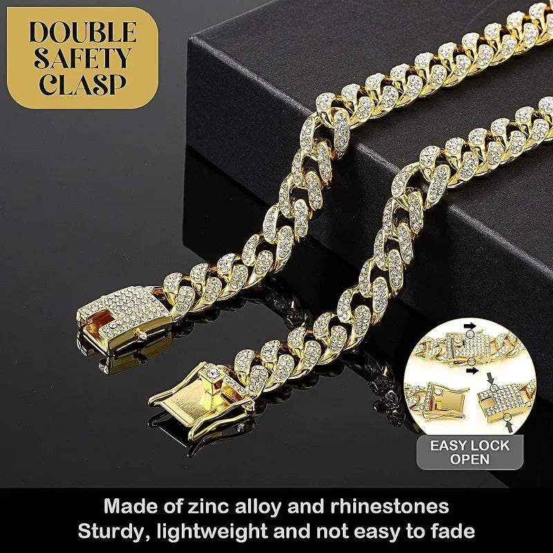 Gold Chain Dog Collar, Stainless Steel Pet Necklace