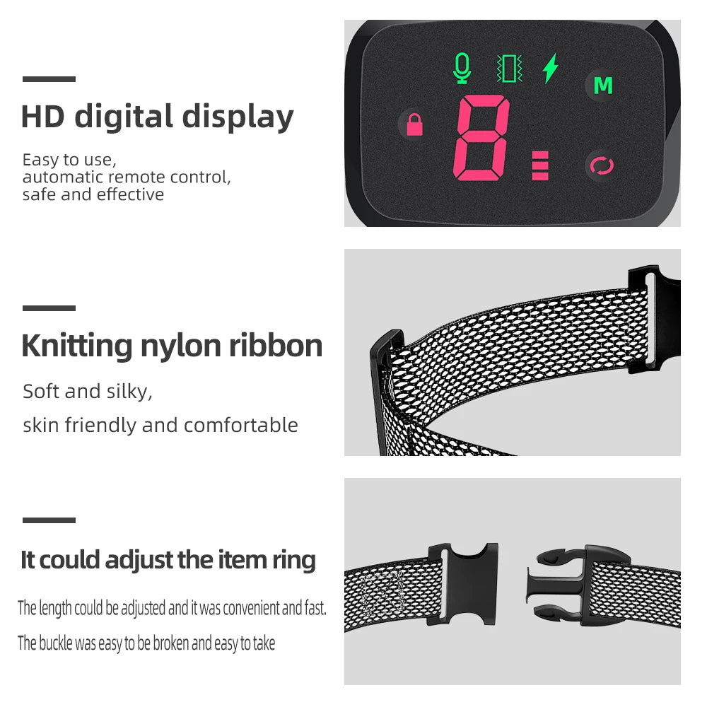 Rechargeable Bark Collar with Sound, Vibration and Static Modes