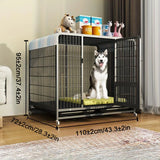 Heavy Duty Metal Dog Crate for Large Dogs with Wheels