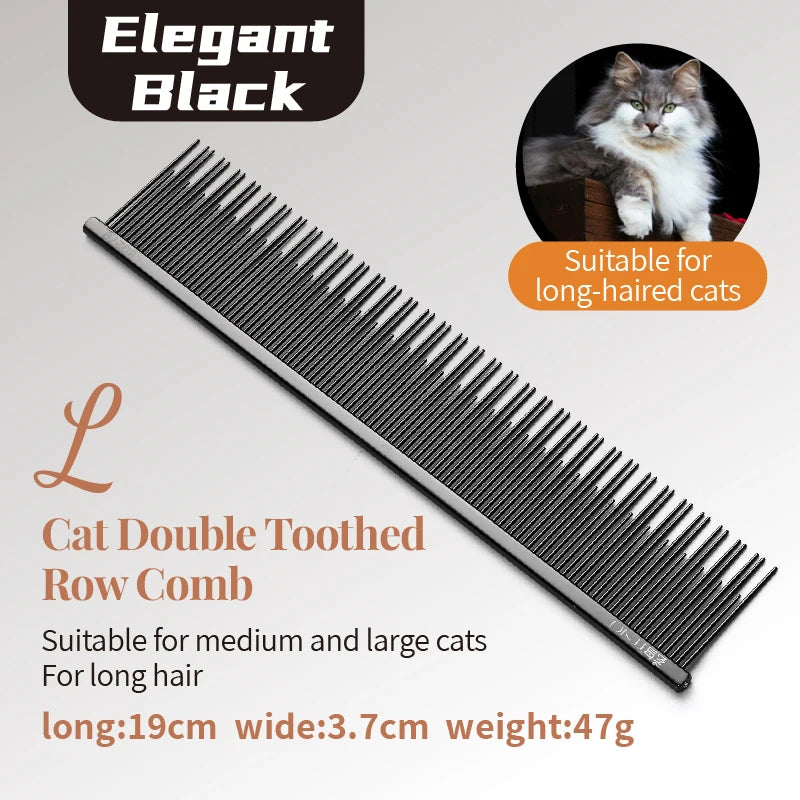 Stainless Steel Dog Grooming Comb with Tapered Pins, 4 Styles