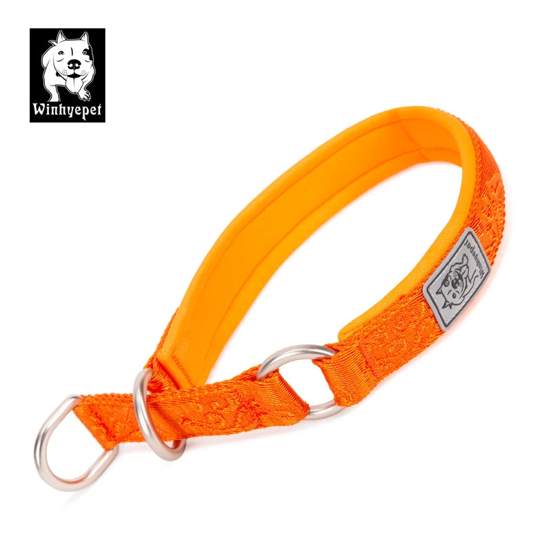 Padded Martingale Dog Collar, Reflective Nylon for Training