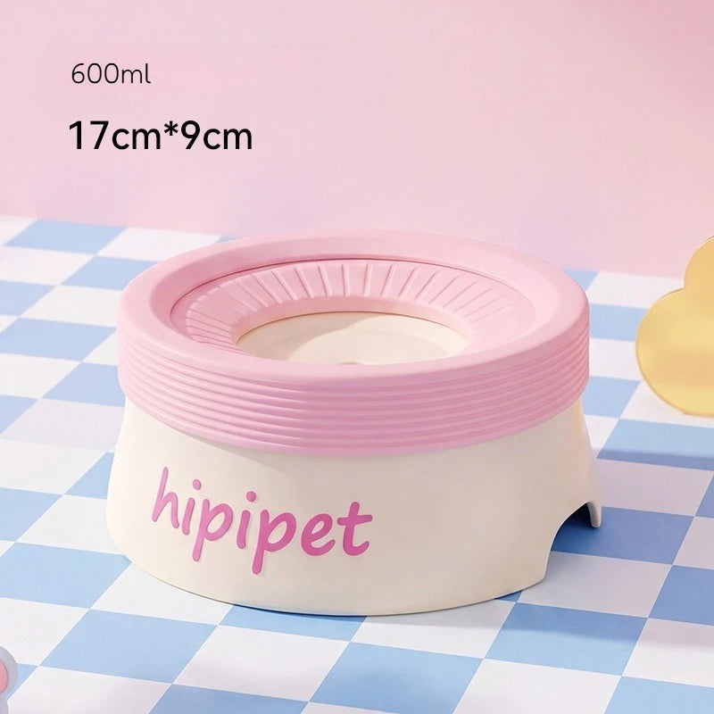 Anti Wet Chin Pet Water Bowl, 600ml Gravity Water Feeder
