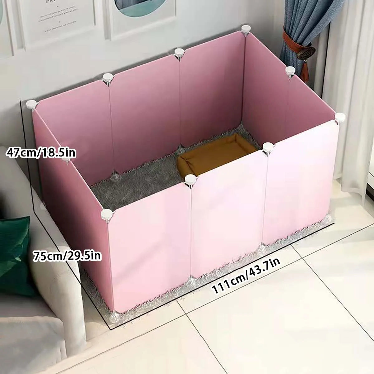 Modular Small Dog Cage with Clear Panels and Top Cover