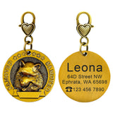 Engraved Copper Finish Dog Tag for Large Dogs, Personalized