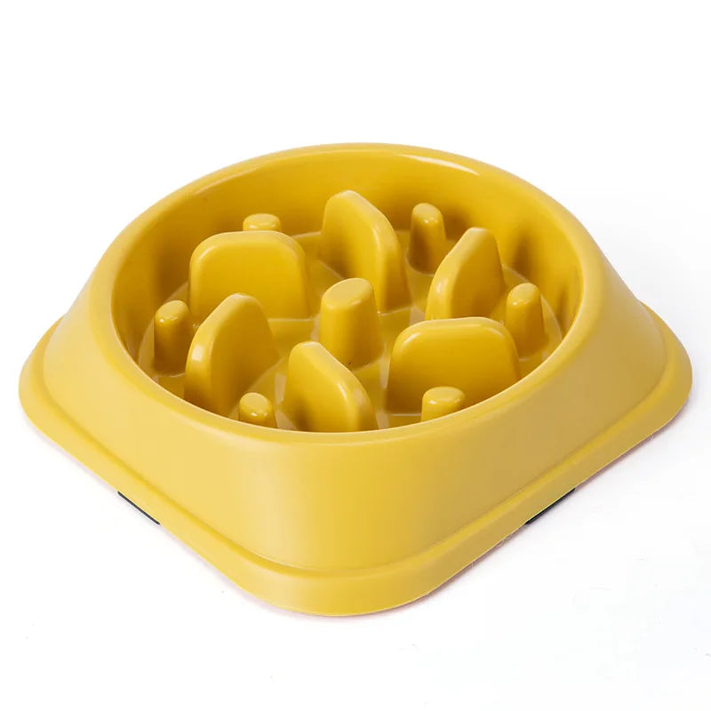 Anti-Gulping Puzzle Dog Bowl with Four Non-Slip Pads, Slow Feeder