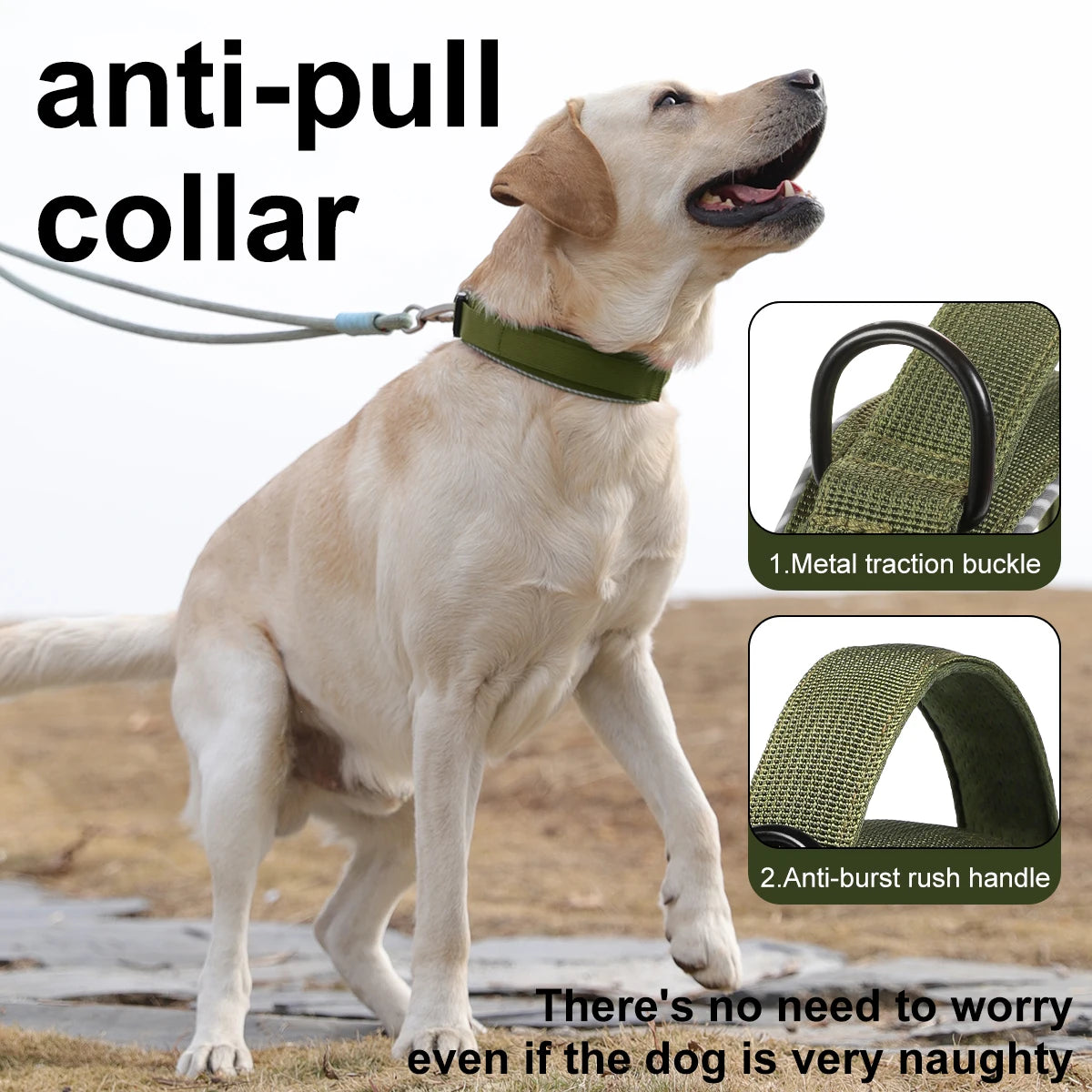 Tactical Dog Collar with Control Handle, Adjustable Nylon