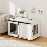 Modern Dog Crate Furniture with Sliding Barn Door