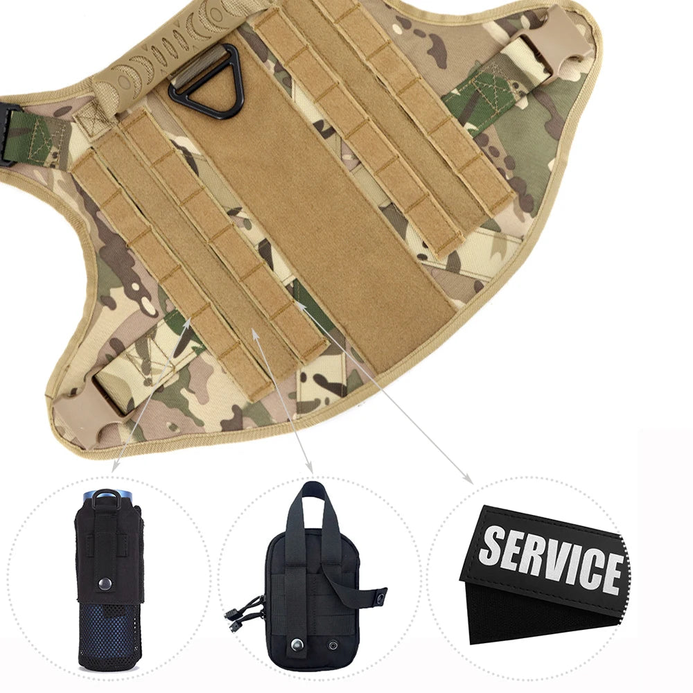 Tactical Dog Harness with Handle for Large Dogs, S to XL Sizes