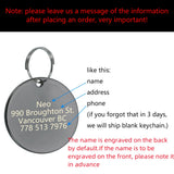 Personalized Engraved Dog ID Tag with Name, Phone and Address