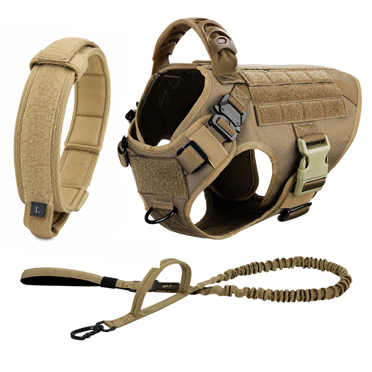 Tactical Dog Harness with MOLLE Panels for Medium & Large Dogs