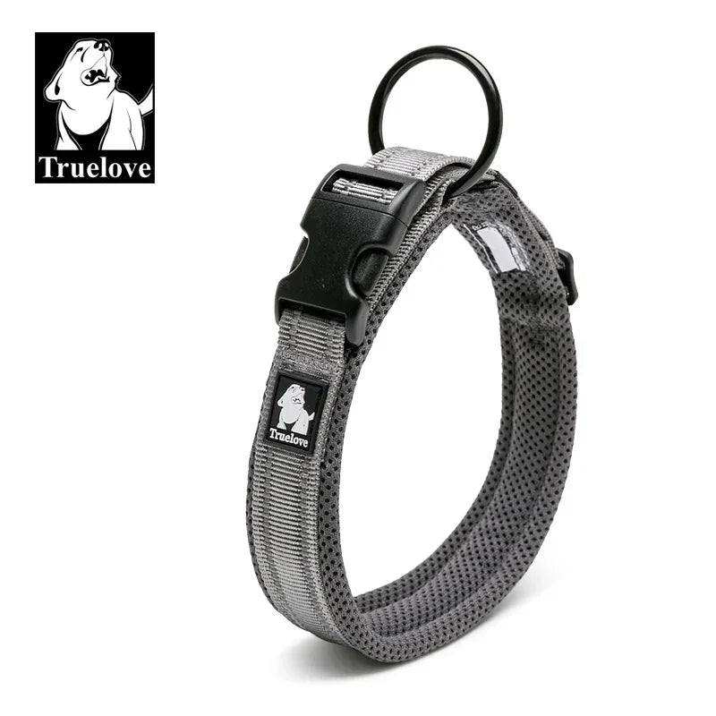 Heavy Duty Padded Dog Collar for Large Dogs, Reflective Nylon
