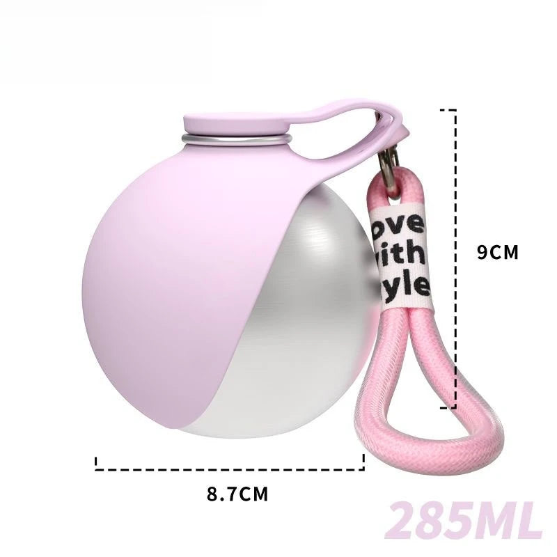 Portable Dog Water Bottle with Built-In Bowl, Stainless Steel