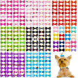 Dog Hair Bows with Rubber Bands, Mixed Colors, 10 to 30 Pack
