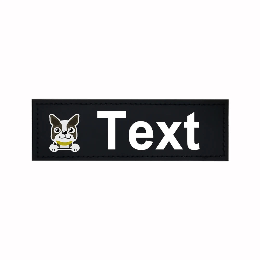 Custom Dog Harness Patches with Name and Phone Number, Set of 2