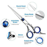 Round Tip Dog Grooming Scissors, Straight or Thinning