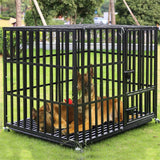 Large Heavy Duty Dog Crate with 4 Lockable Wheels