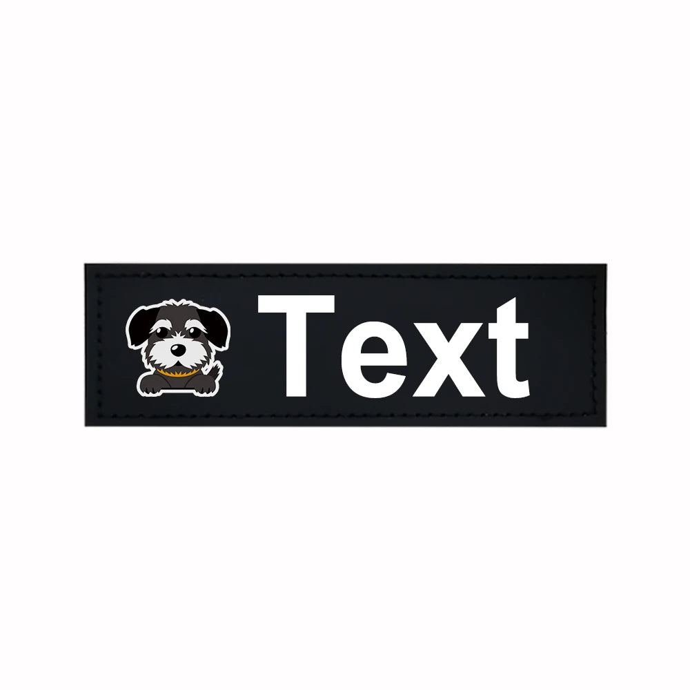 Custom Dog Harness Patches with Name and Phone Number, Set of 2
