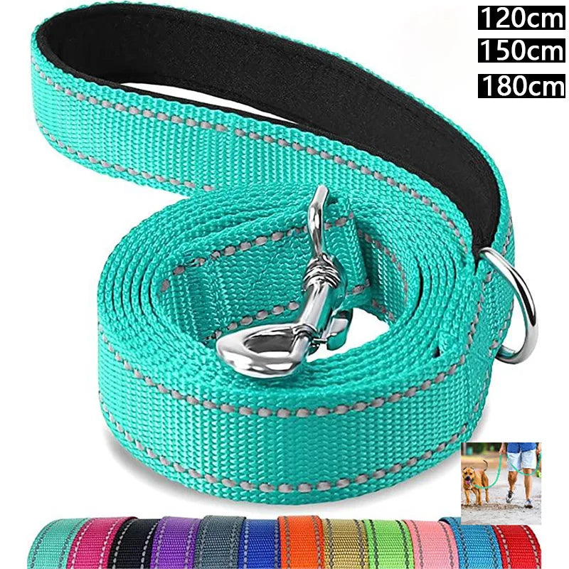 Reflective Nylon Dog Leash with Padded Handle, 4, 5 or 6 ft