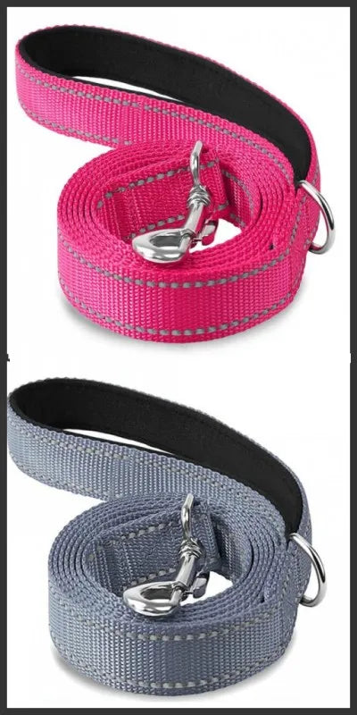 Reflective Nylon Dog Leash with Padded Handle, 4, 5 or 6 ft